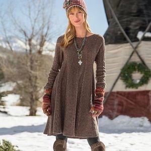 Sundance Brown Cable Knit Sweater Dress M
